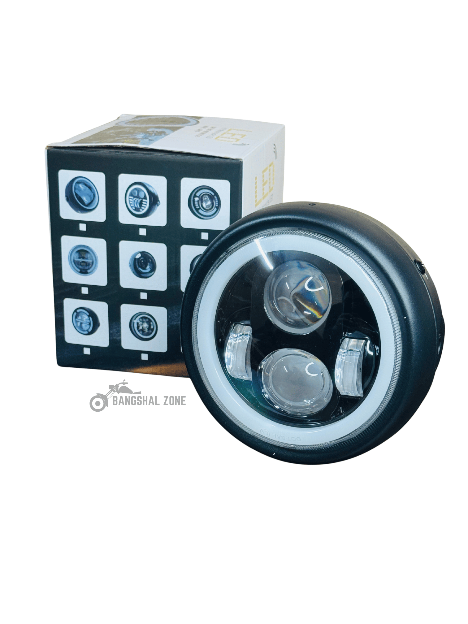 Universal Cafe Racer LED DRL Motorcycle Headlight